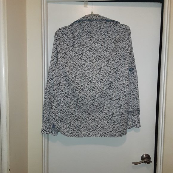 Joseph Abboud Dress Shirt - White with Floral Pattern - Men's Size Large - Picture 4 of 11